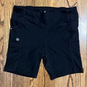 Athleta womens biker running shorts with pockets